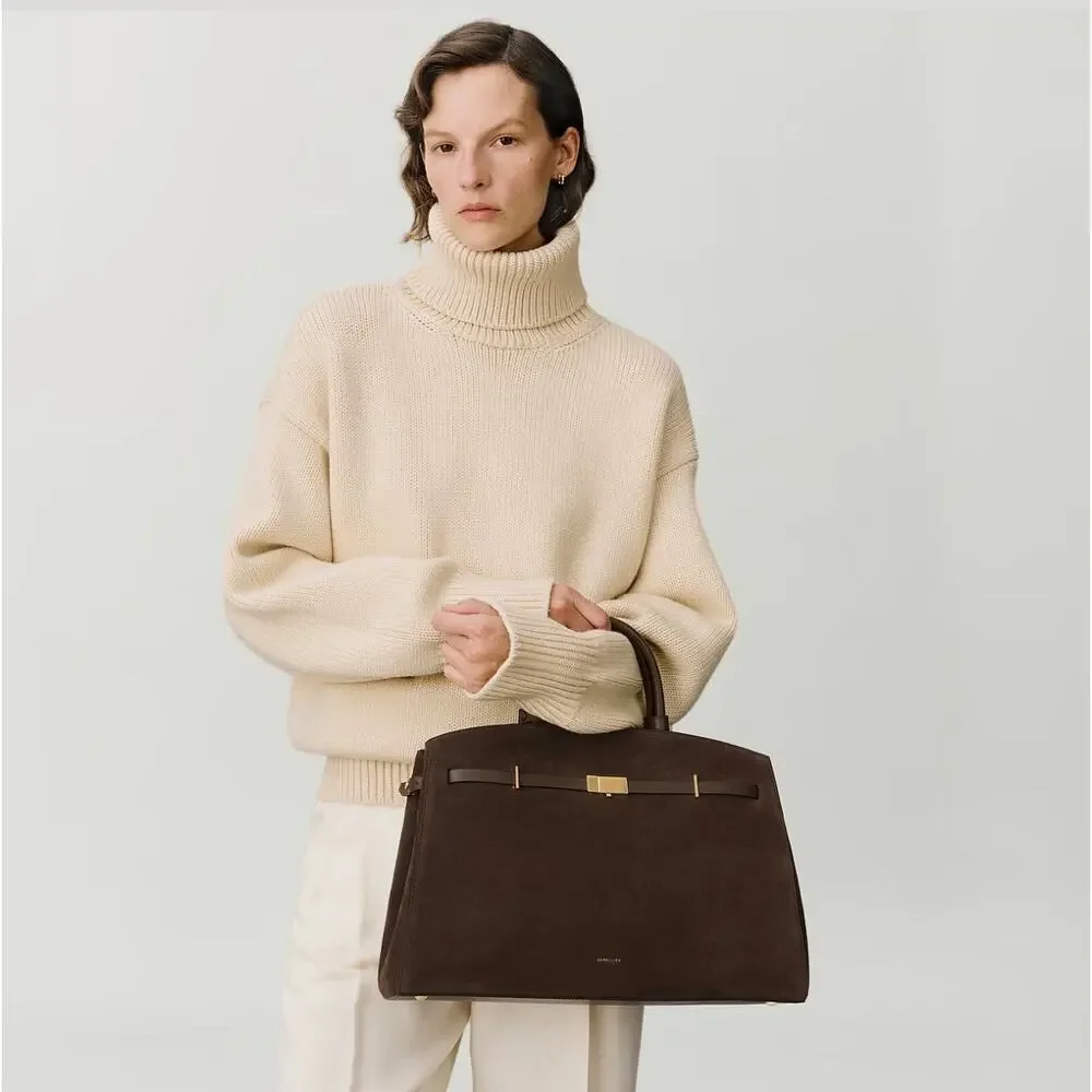 Demellier London NWT The Hudson Mocha Suede Tote Bag
